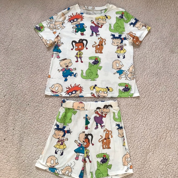 Handmade Pants - Handmade White Rugrats Cartoon Set
